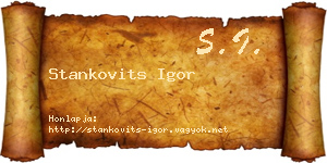 Stankovits Igor névjegykártya