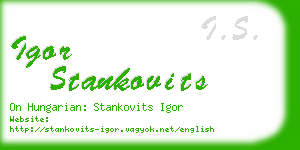 igor stankovits business card